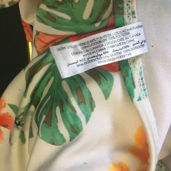 Aqua La Vie en Rose Womens Tropical Bathing Suit Top Y2k - Picture 6 of 9